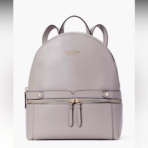 Kate Spade Day Pack Medium Backpack w/Dust Bag. Taupe Pebbled Leather. EUC.